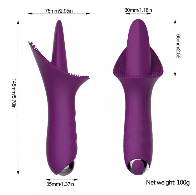 USB Rechargeable Wand Vibrator IPX7 Waterproof Silicone Personal Massager 10 Modes Purple
