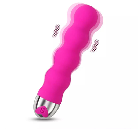 Rechargeable Silicone Vibrator – 10 Mode Waterproof Body Massager, USB Charging, Soft Touch (Pink)