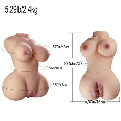 5.2lb Life Size Sex Doll for Men with Flexible Torso,Realistic Full Size Body Flesh Skin Texture, Soft Butt Big Breasts Pussy Ass Masturbation Hole & Breast Sex Toy for Men
