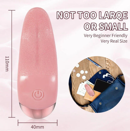 Tongue Licking Vibrator Oral Simulator Clitoral Stimulator Real Touch Tongue Massager 7 Speeds 3 Frequencies Waterproof Quiet Pink