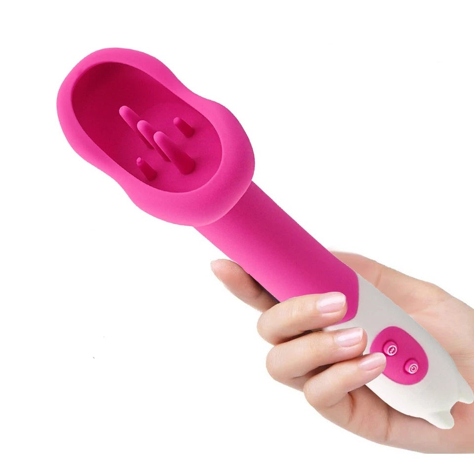 12 Mode Clitoral Suction Vibrator Waterproof Silicone Massager Pink (AAA Battery)