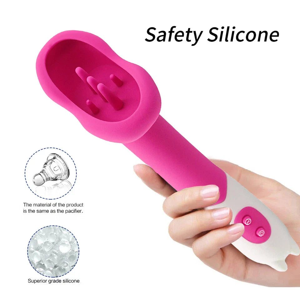 12 Mode Clitoral Suction Vibrator Waterproof Silicone Massager Pink (AAA Battery)