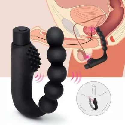 10 Mode Vibrating Prostate Massager Anal Plug - USB Rechargeable IPX7 Waterproof, Curved Ergonomic Design, Textured Nubs, Compact Black Adult Wellness Toy