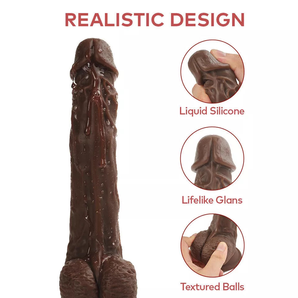 8.7" Thrusting Dildos Vibrator Sex Toys for Women, Black Dildo with 3 Thrusting & 9 Vibrations, Large Realistic Vibrating Dildo for G-spot Anal Play, Big Dildo Sex Toyscouples for Man Women Couples