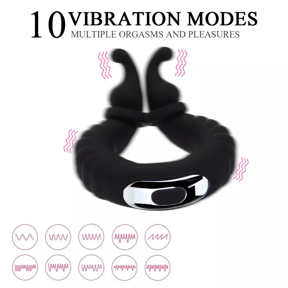 Cock Ring, Intimate Massager Ring with 10 Vibration Modes, Rechargeable, Vibrating PEIS Ring, Penis Vibrator, Sex Toy for Men Sex Toys for Longer Erection, Adult Toys, Mens Cock Ring
