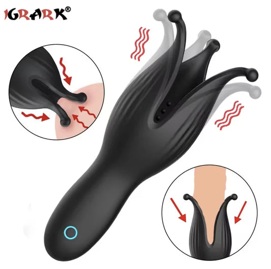 Rechargeable Male Vibrating Sleeve Massager 10 Modes Waterproof USB Portable Stimulator