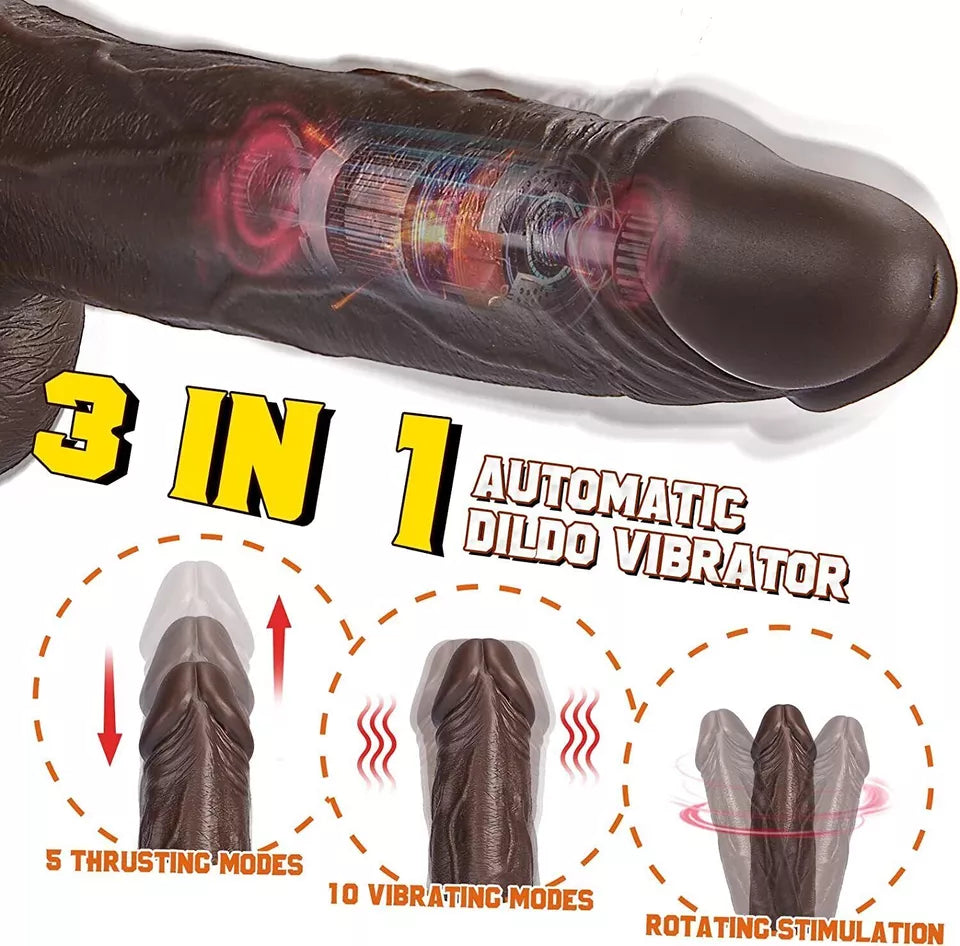 8.7" Thrusting Dildos Vibrator Sex Toys for Women, Black Dildo with 3 Thrusting & 9 Vibrations, Large Realistic Vibrating Dildo for G-spot Anal Play, Big Dildo Sex Toyscouples for Man Women Couples