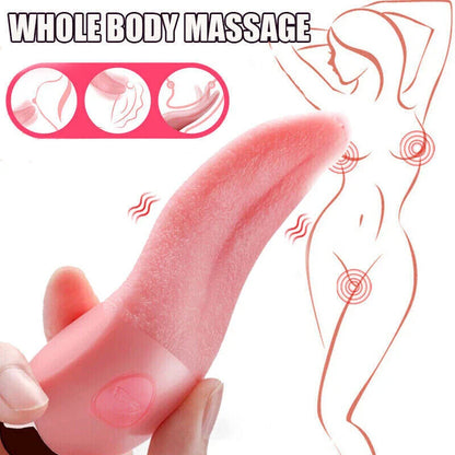 Tongue Licking Vibrator Oral Simulator Clitoral Stimulator Real Touch Tongue Massager 7 Speeds 3 Frequencies Waterproof Quiet Pink