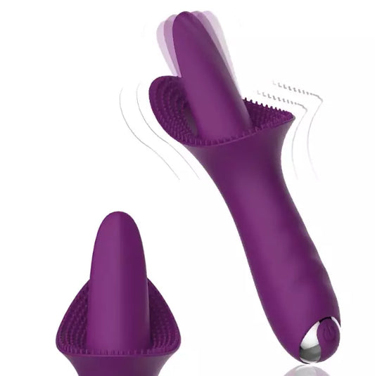 USB Rechargeable Wand Vibrator IPX7 Waterproof Silicone Personal Massager 10 Modes Purple