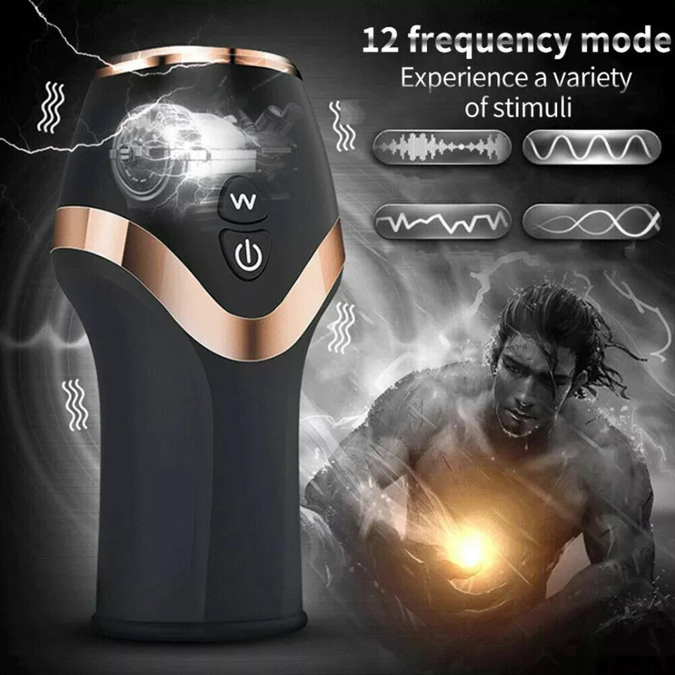 Rechargeable Male Personal Massager Trainer 12 Modes Vibration TPE ABS USB IPX5