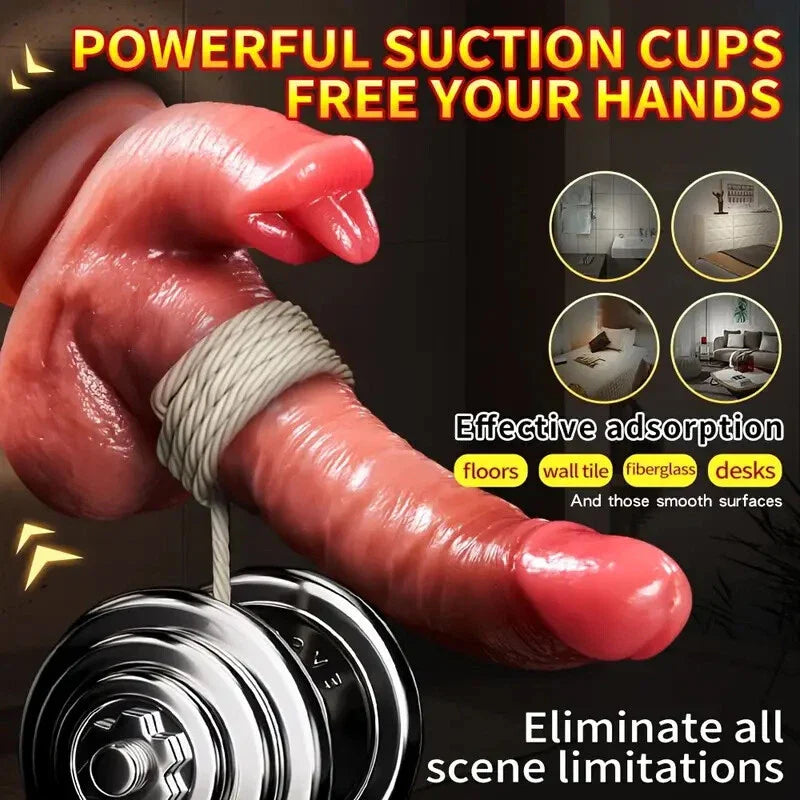 Rechargeable Personal Massager Thrusting Rotating Suction Base 10 Modes Waterproof