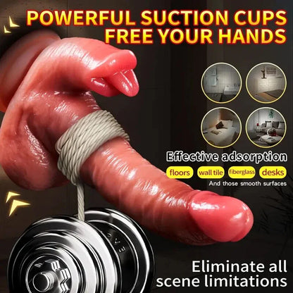 Rechargeable Personal Massager Thrusting Rotating Suction Base 10 Modes Waterproof