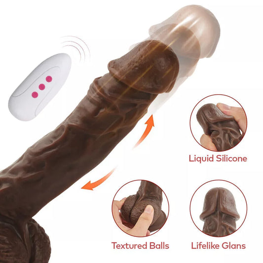 Telescopic Heated Personal Massager Suction Base 7 Modes Remote USB Rechargeable