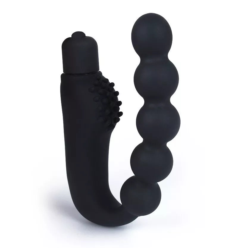 10 Mode Vibrating Prostate Massager Anal Plug - USB Rechargeable IPX7 Waterproof, Curved Ergonomic Design, Textured Nubs, Compact Black Adult Wellness Toy