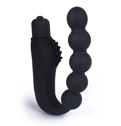 10 Mode Vibrating Prostate Massager Anal Plug - USB Rechargeable IPX7 Waterproof, Curved Ergonomic Design, Textured Nubs, Compact Black Adult Wellness Toy