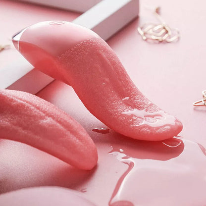 Tongue Licking Vibrator Oral Simulator Clitoral Stimulator Real Touch Tongue Massager 7 Speeds 3 Frequencies Waterproof Quiet Pink