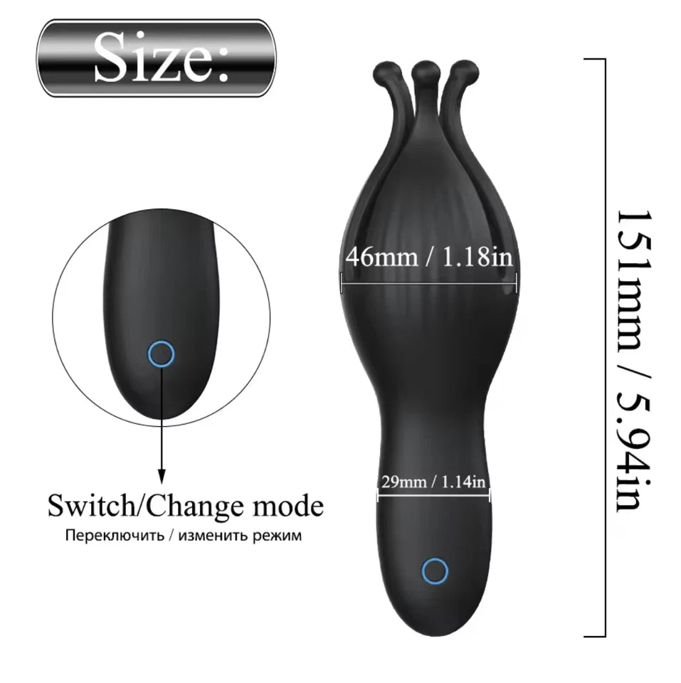 Rechargeable Silicone Vibrator – 10 Mode Waterproof Body Massager, USB Charging, Soft Touch (Pink)