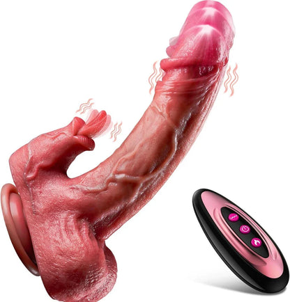 Rechargeable Personal Massager Thrusting Rotating Suction Base 10 Modes Waterproof