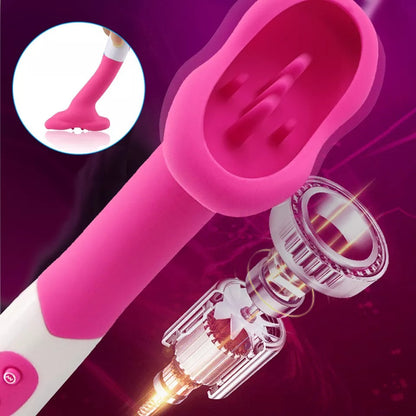 12 Mode Clitoral Suction Vibrator Waterproof Silicone Massager Pink (AAA Battery)