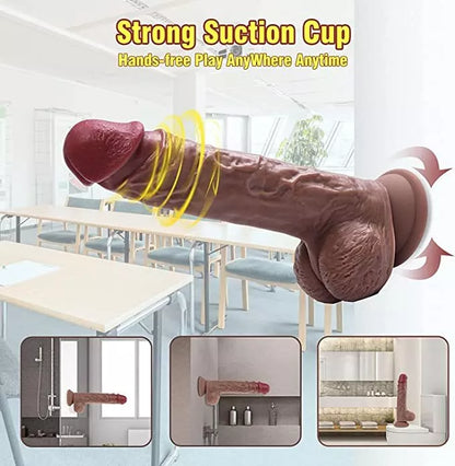 8.7" Thrusting Dildos Vibrator Sex Toys for Women, Black Dildo with 3 Thrusting & 9 Vibrations, Large Realistic Vibrating Dildo for G-spot Anal Play, Big Dildo Sex Toyscouples for Man Women Couples