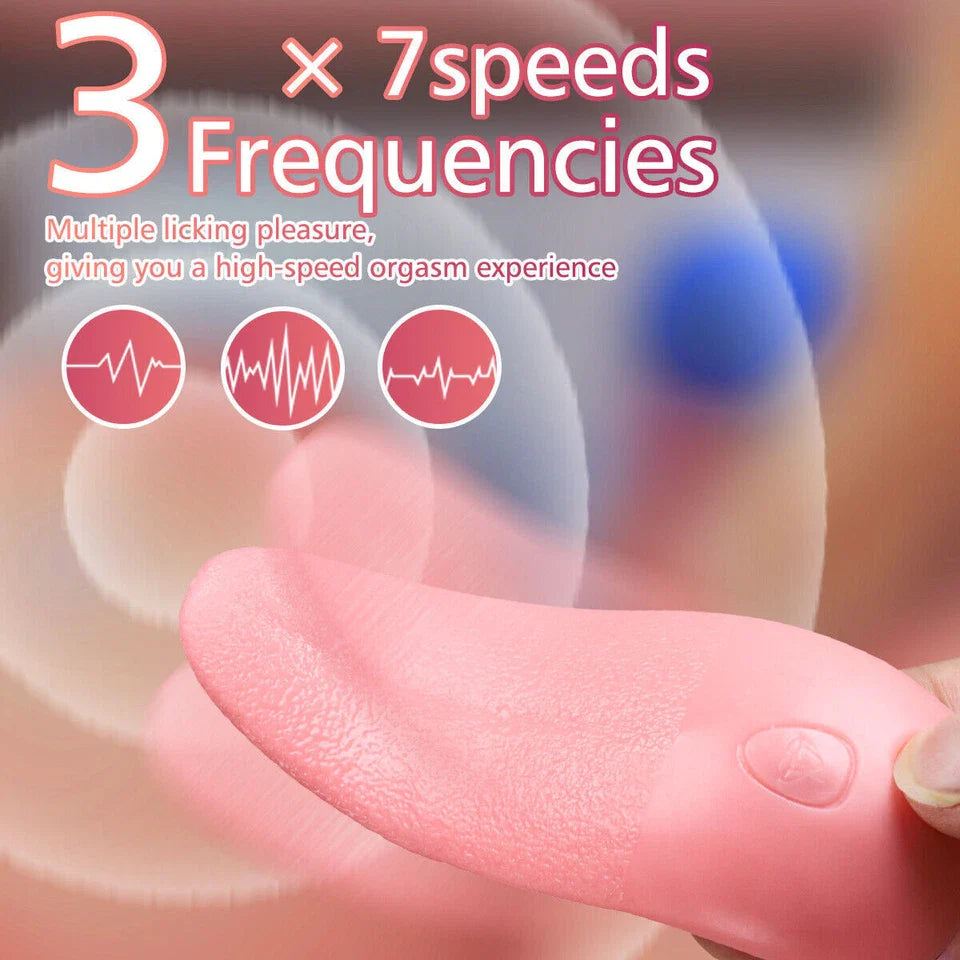 Tongue Licking Vibrator Oral Simulator Clitoral Stimulator Real Touch Tongue Massager 7 Speeds 3 Frequencies Waterproof Quiet Pink