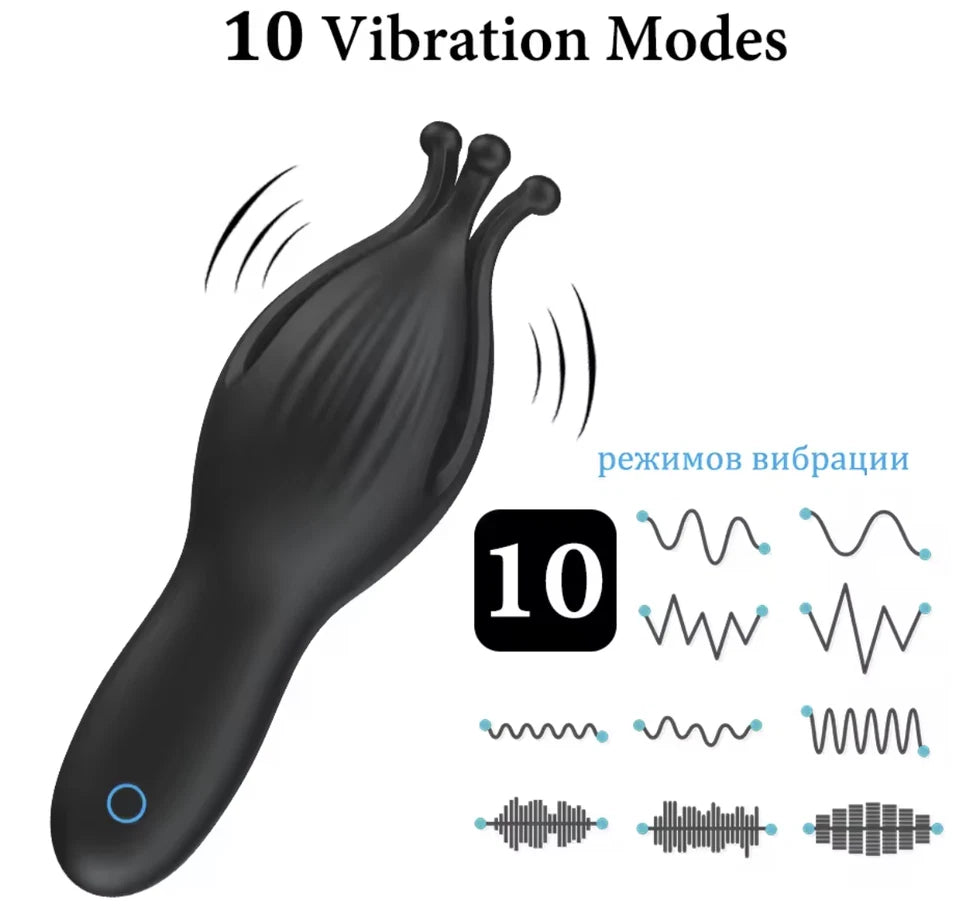 Rechargeable Silicone Vibrator – 10 Mode Waterproof Body Massager, USB Charging, Soft Touch (Pink)