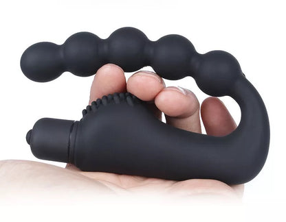 10 Mode Vibrating Prostate Massager Anal Plug - USB Rechargeable IPX7 Waterproof, Curved Ergonomic Design, Textured Nubs, Compact Black Adult Wellness Toy