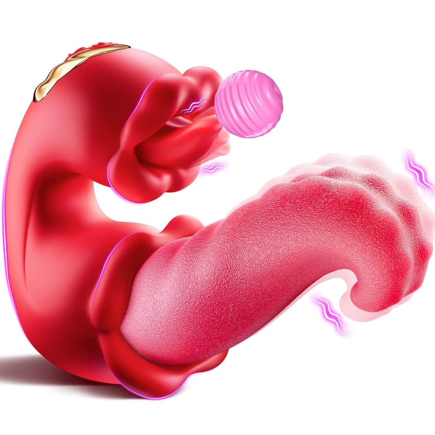 3 in 1 Dual Tongue Personal Massager 10 Modes Waterproof USB Rechargeable Silicone