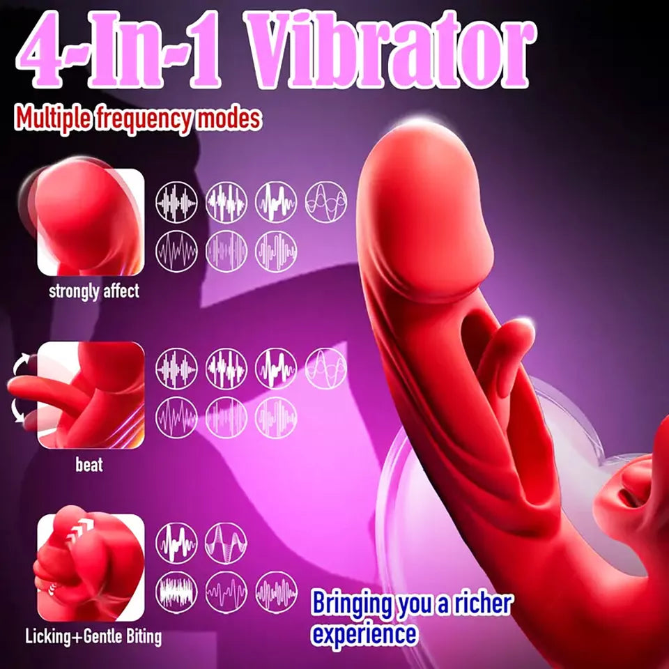 10 Mode Silicone Vibrator Kissing Lip Stimulator Waterproof USB Rechargeable