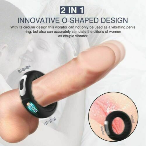 10 Mode Vibrating Cock Ring USB Rechargeable Couples Silicone Waterproof Quiet <50dB
